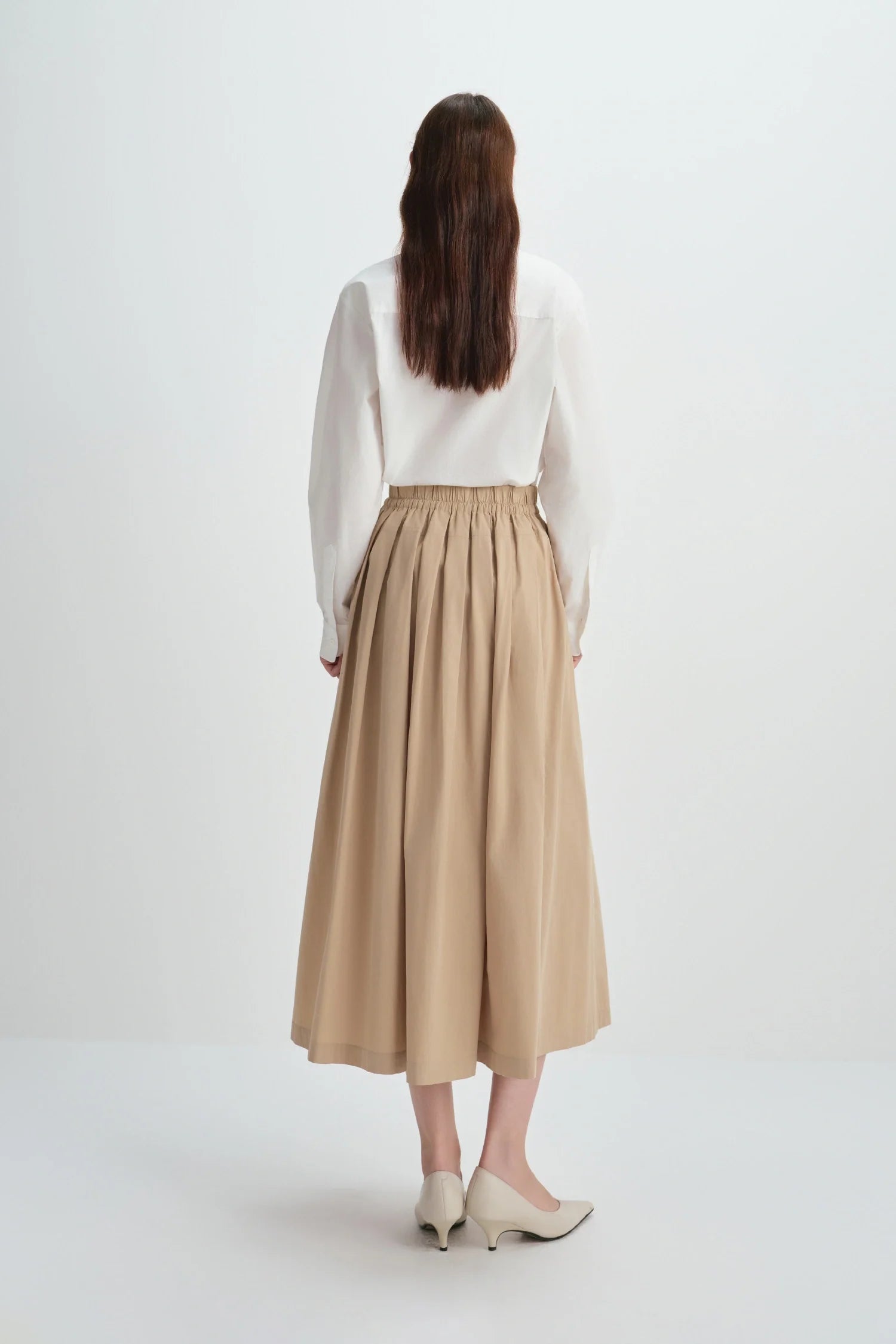 Panier Drawstring Waist Pleated Skirt