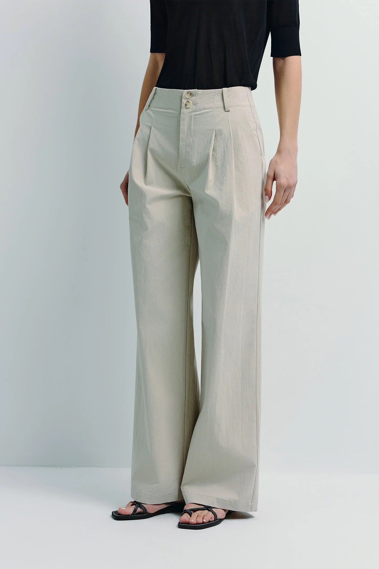 Vélo Crinkled Cotton Wide Leg Pant