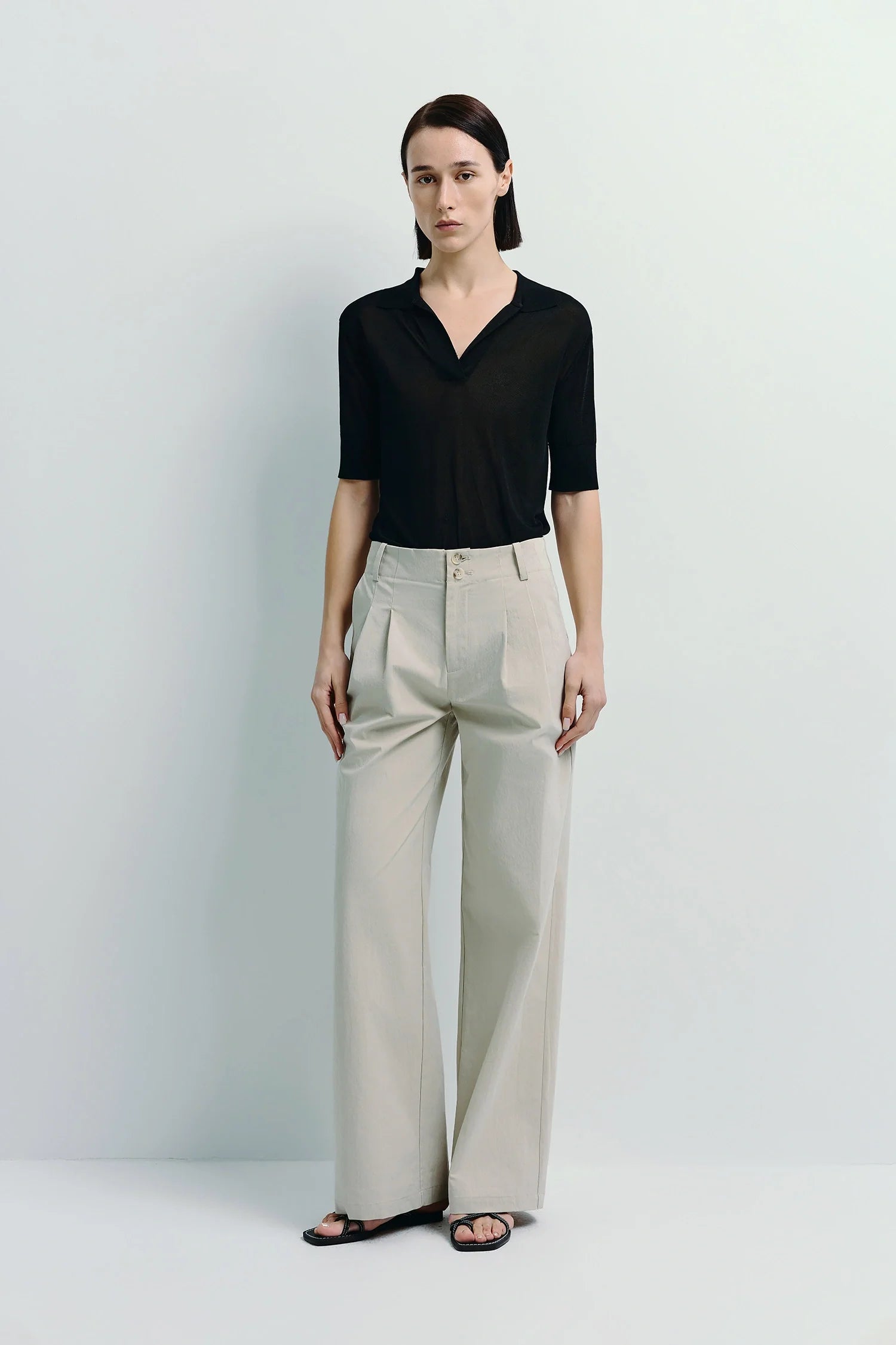 Vélo Crinkled Cotton Wide Leg Pant