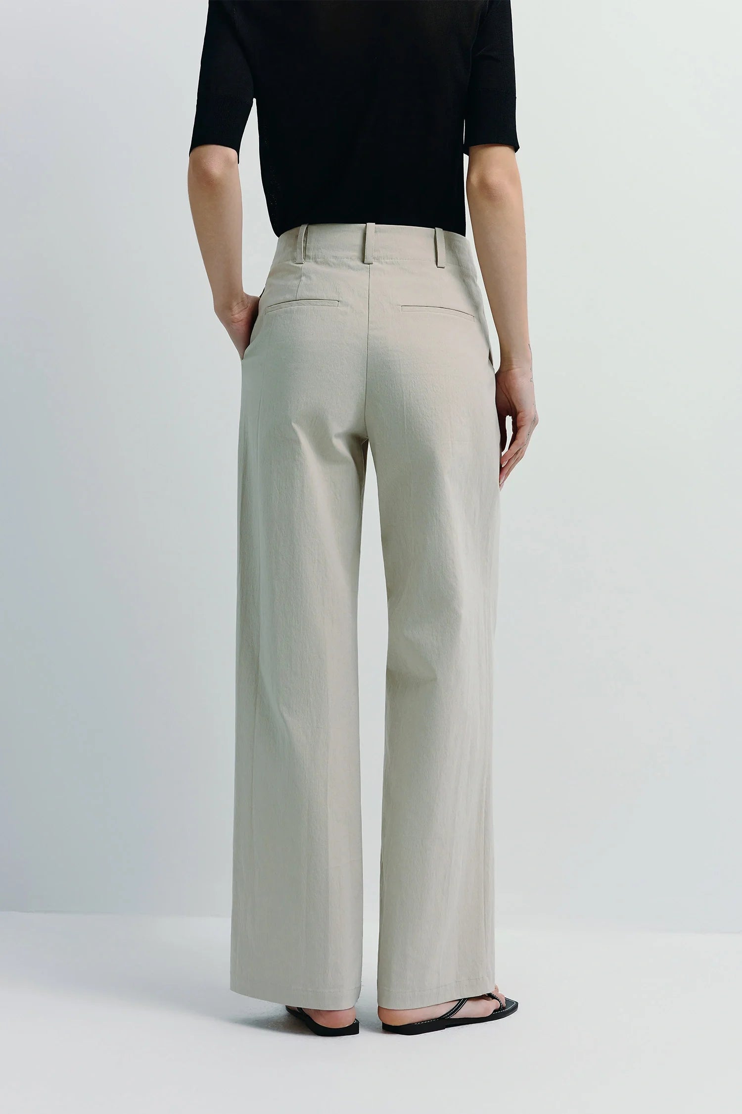 Vélo Crinkled Cotton Wide Leg Pant