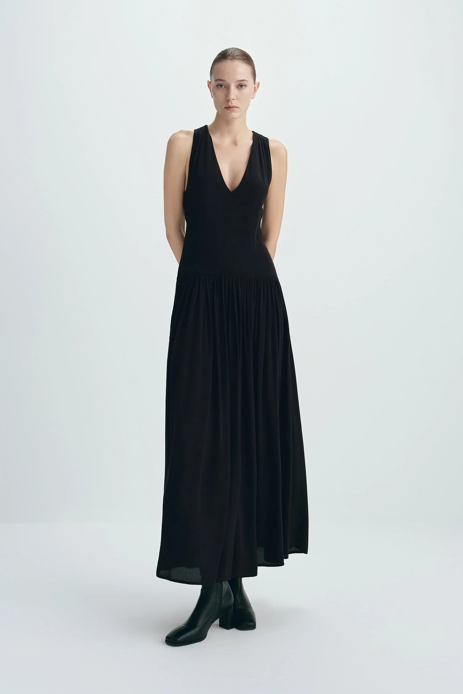 Gisele Deep V-Neck Maxi Dress