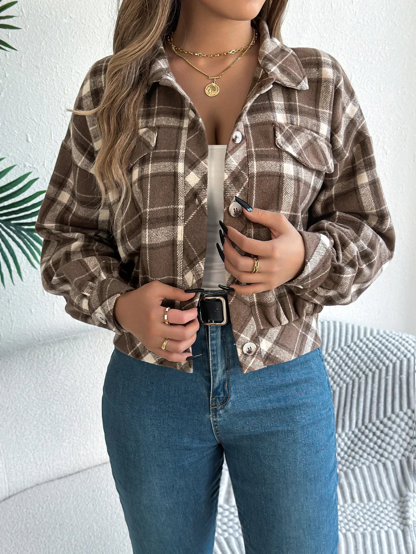 Isabelle's™ | Cropped Plaid Jacket