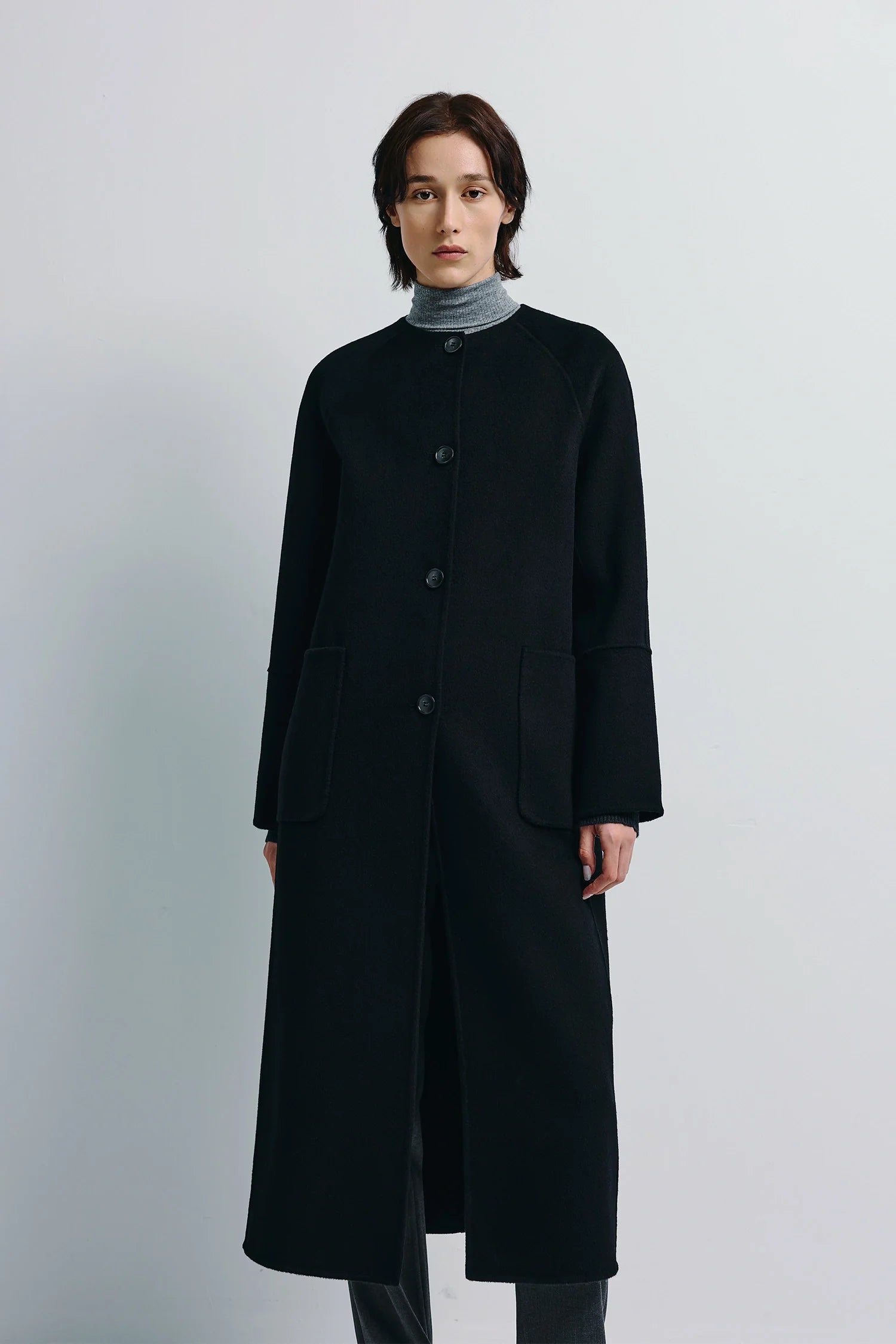 Iana Collarless Handmade Coat