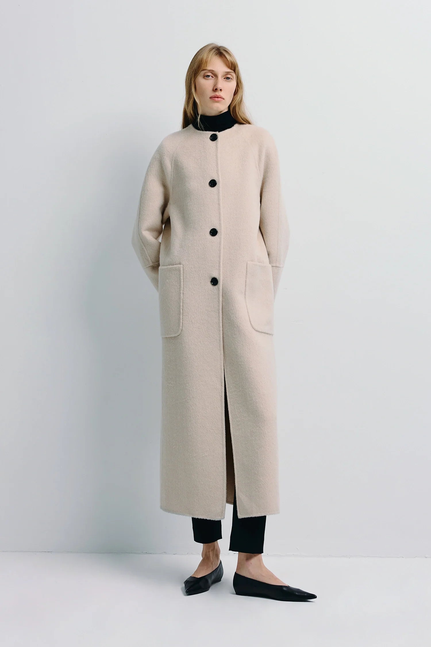 Iana Collarless Handmade Coat