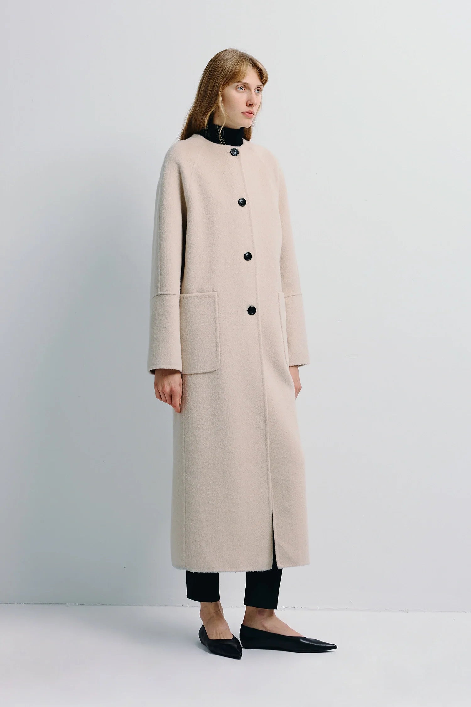 Iana Collarless Handmade Coat
