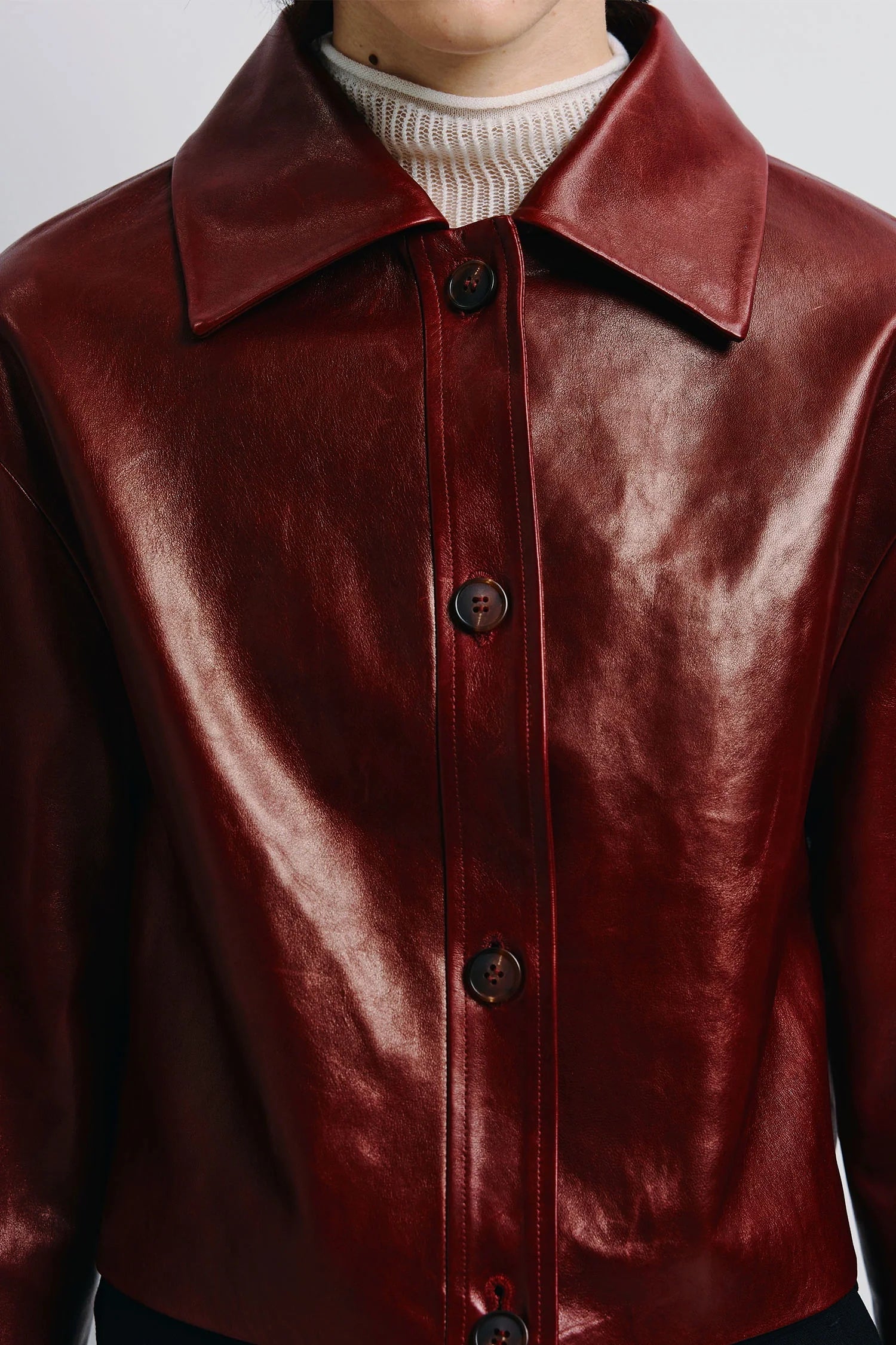 Tonni Cropped Leather Jacket