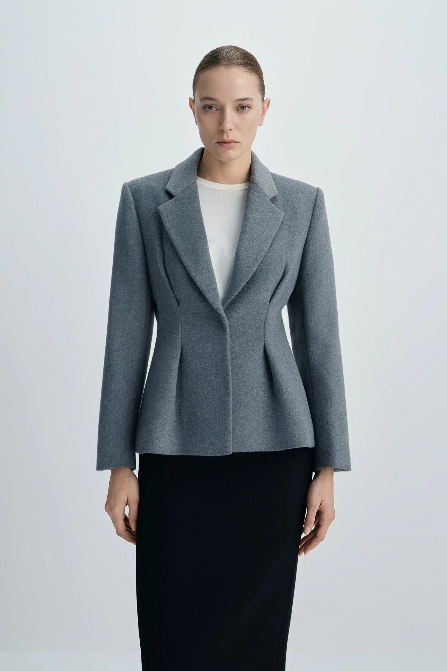 Trenton Pleat Waist Wool Blazer