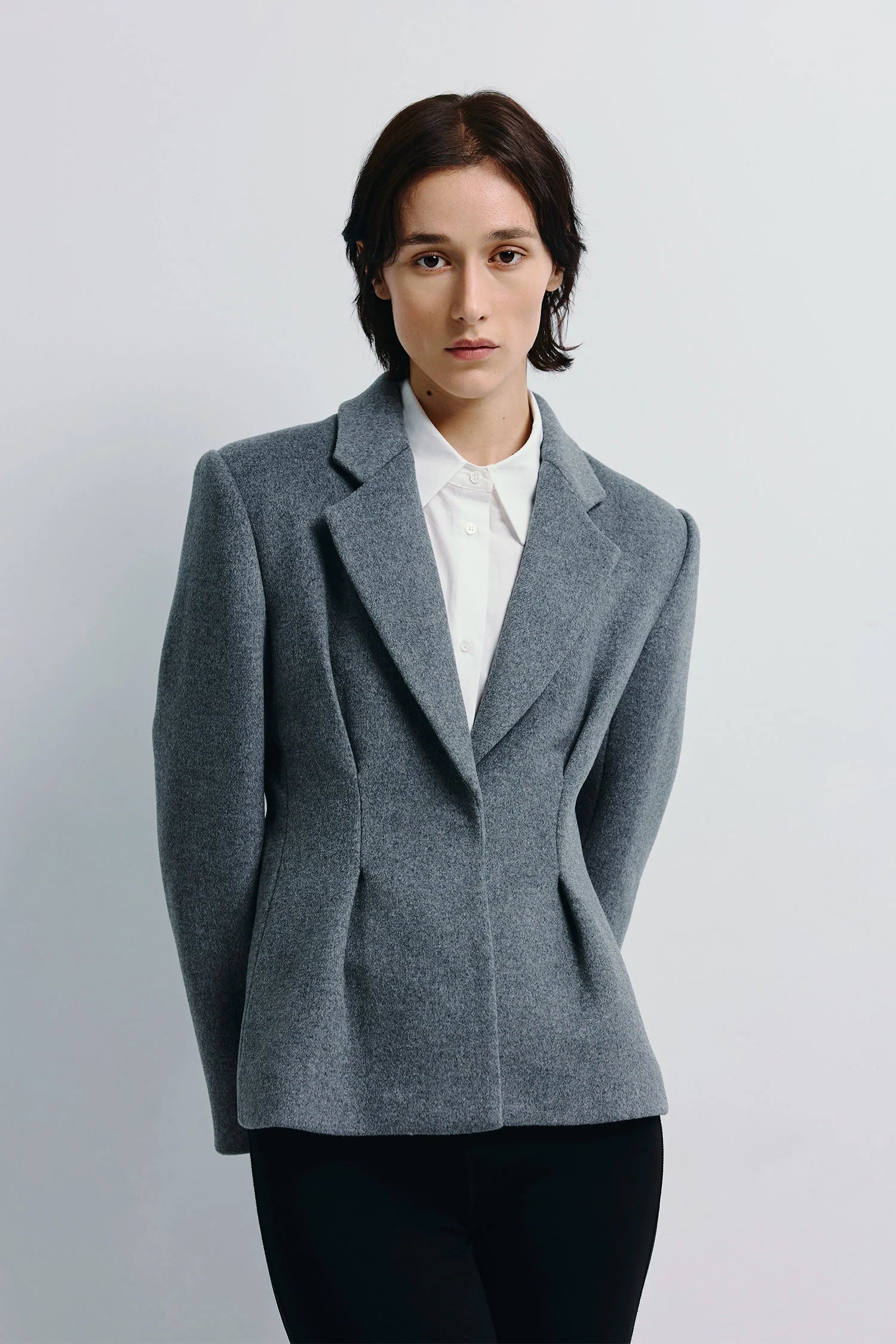 Trenton Pleat Waist Wool Blazer