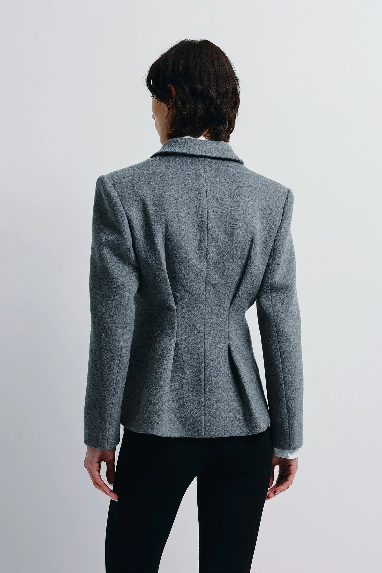 Trenton Pleat Waist Wool Blazer