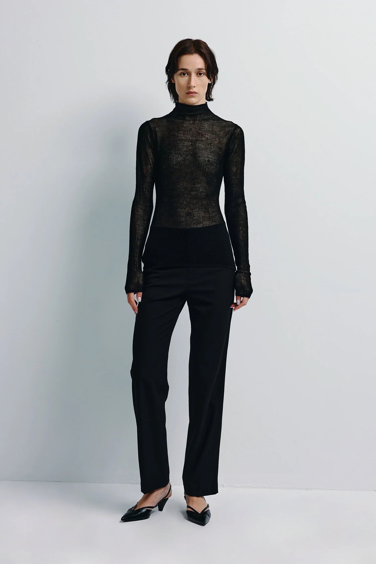 Kaya Ribbed Sheer Sweater
