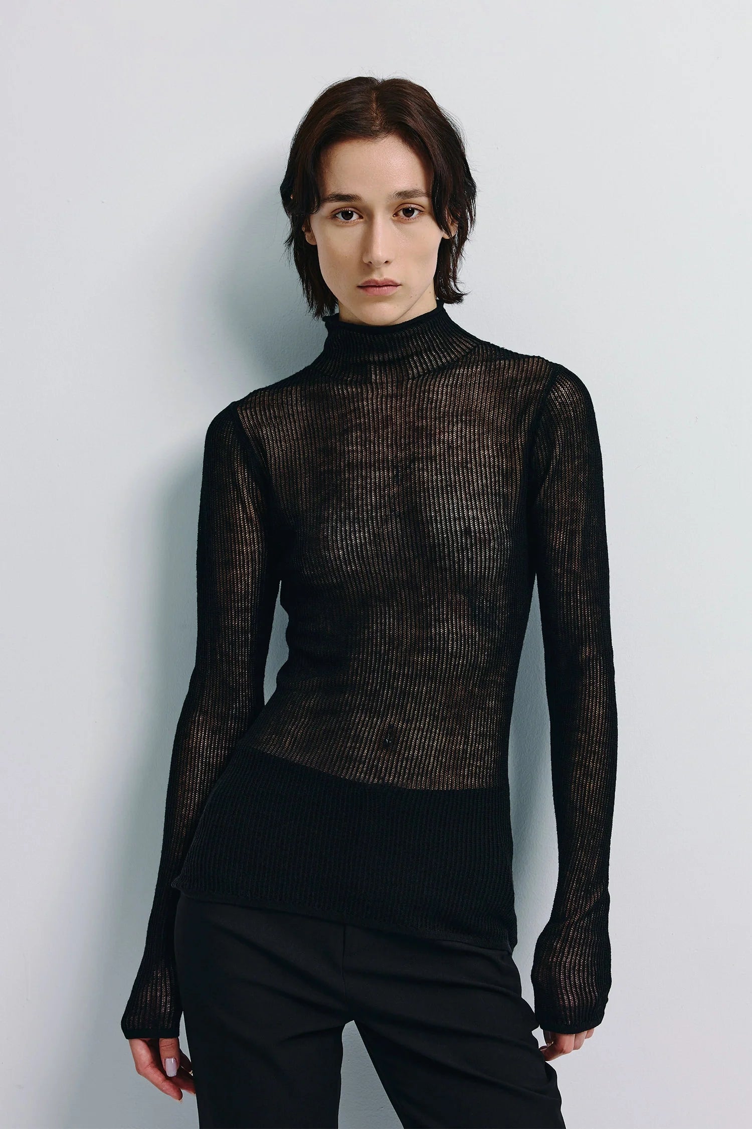 Kaya Ribbed Sheer Sweater