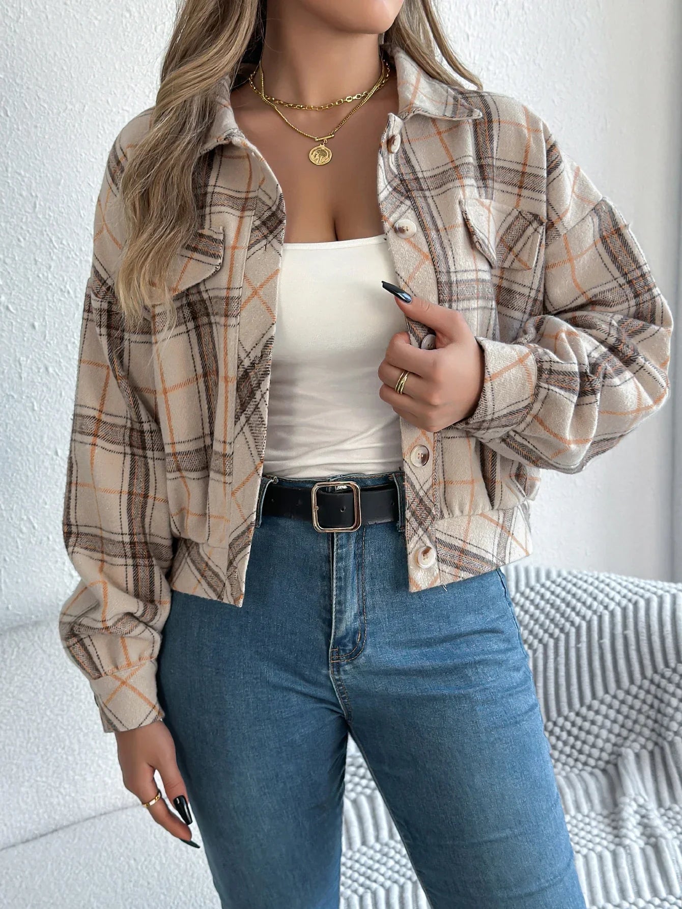 Isabelle's™ | Cropped Plaid Jacket