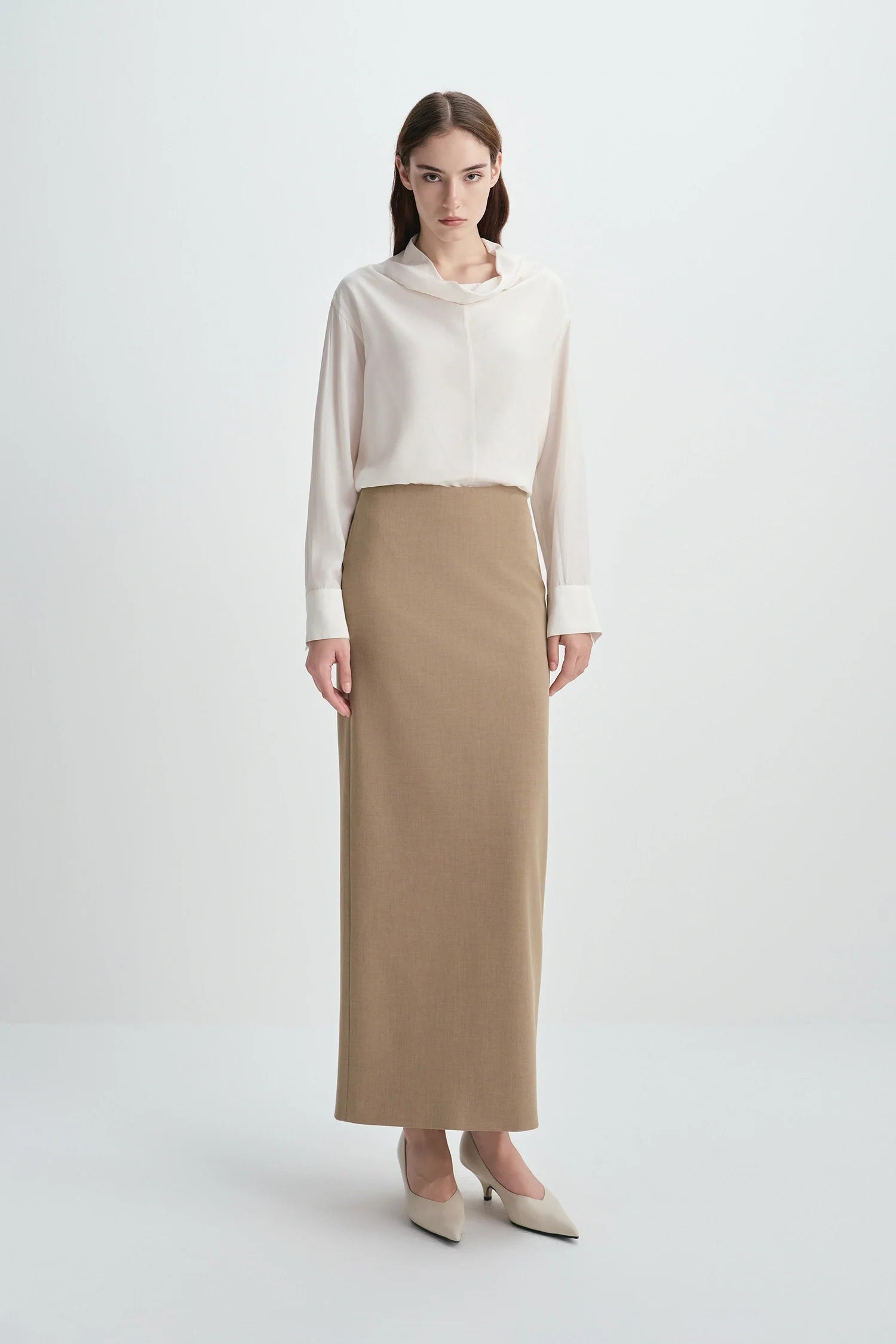 Desy Zip Slit Pencil Skirt