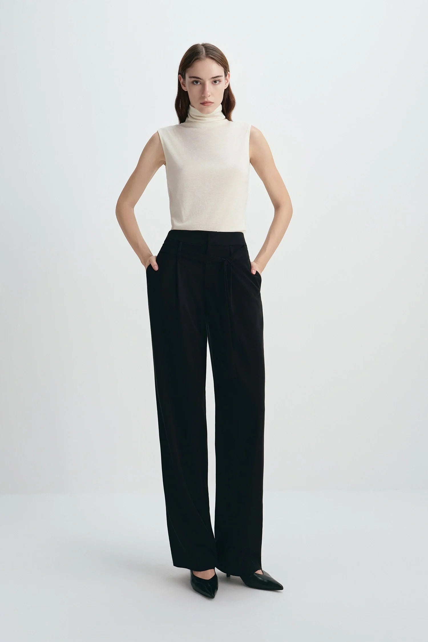 Miles Tie Belt Wide Leg Pant