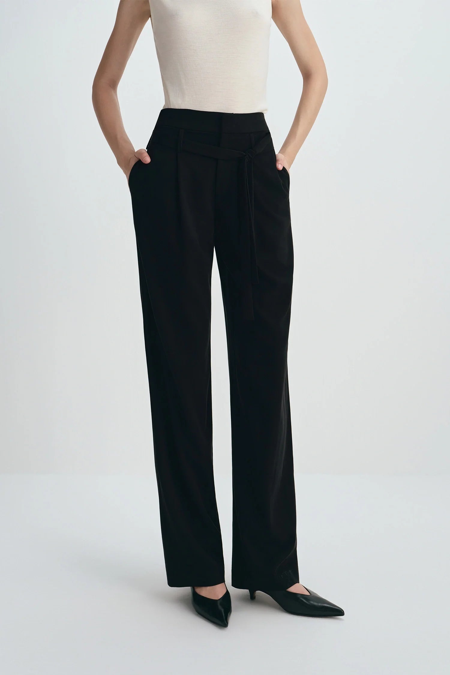 Miles Tie Belt Wide Leg Pant