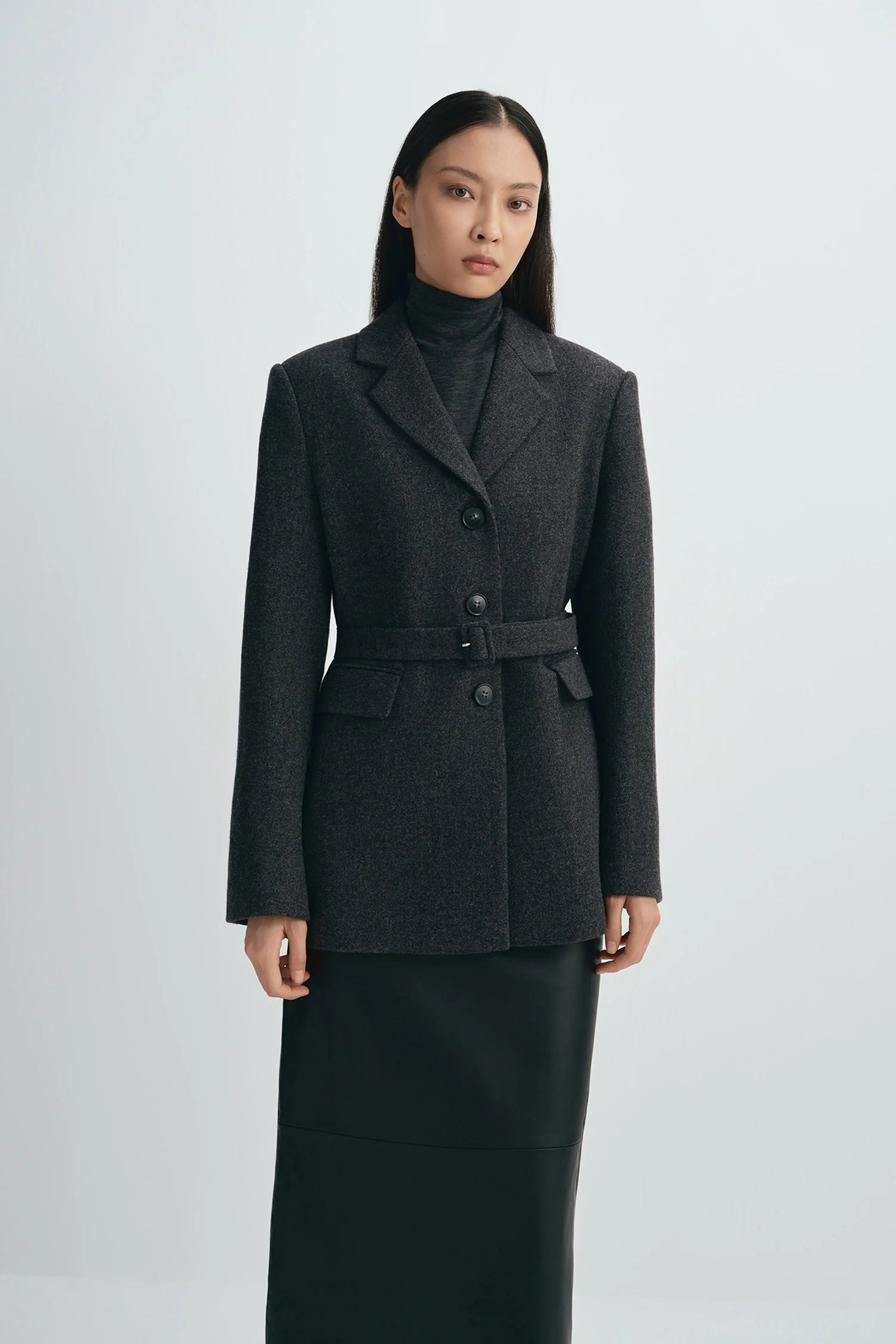 Roan Belted Wool Blazer