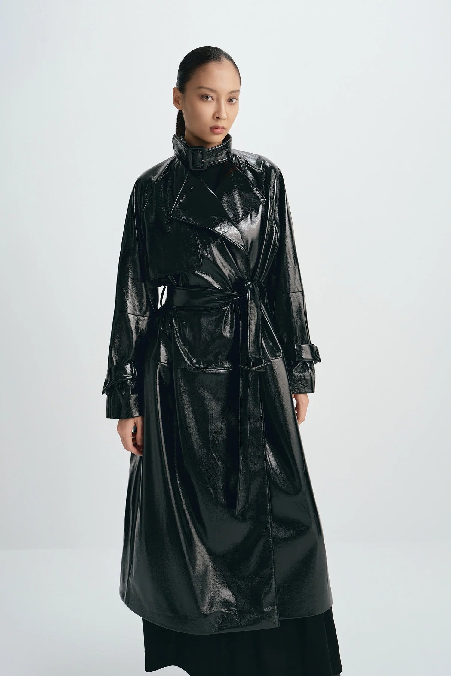 Hyde Shiny Pu Trench Coat