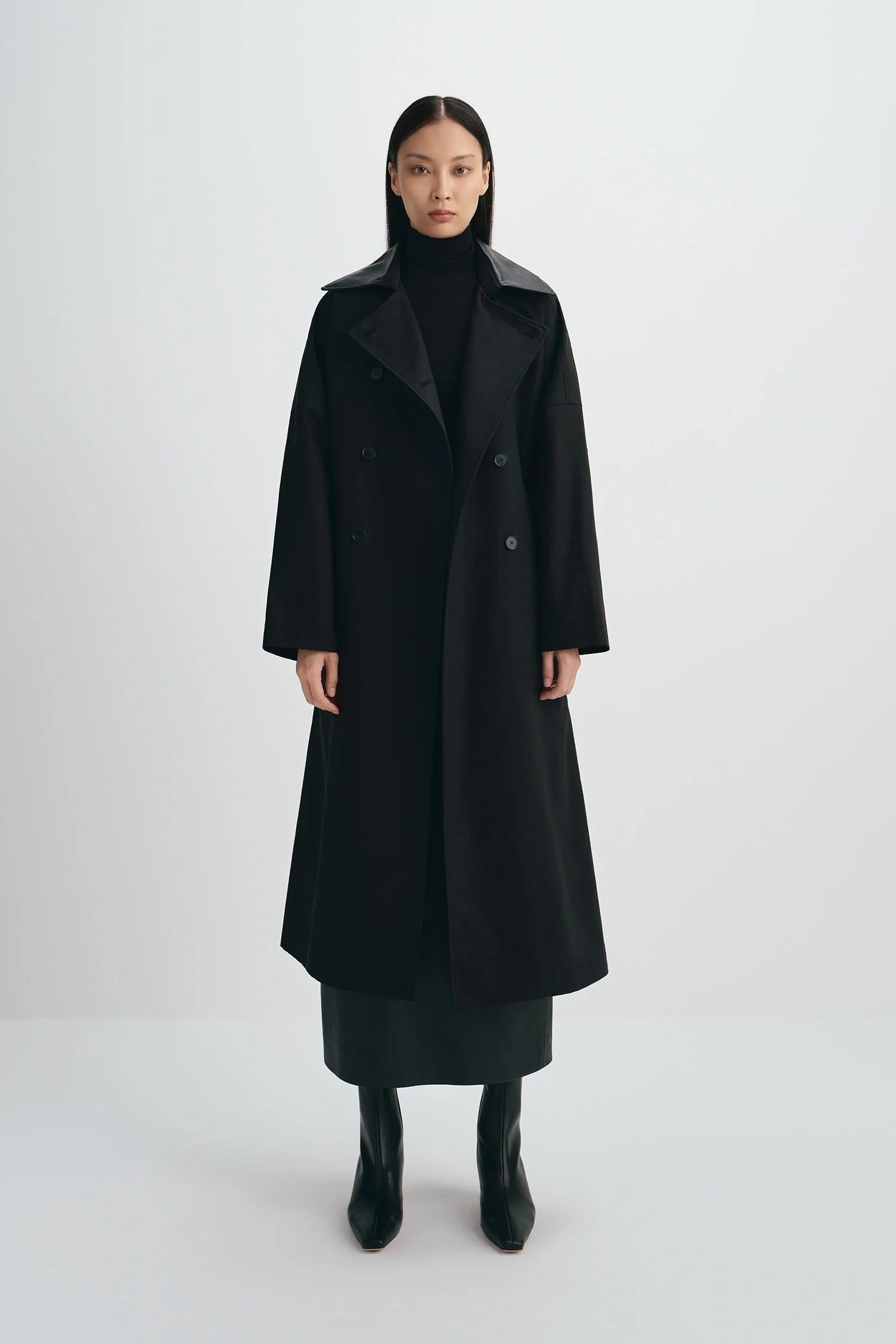 Easton Leather Collar Trench Coat