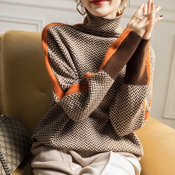 Isabelle's™ | Luxe Herringbone Turtleneck Sweater