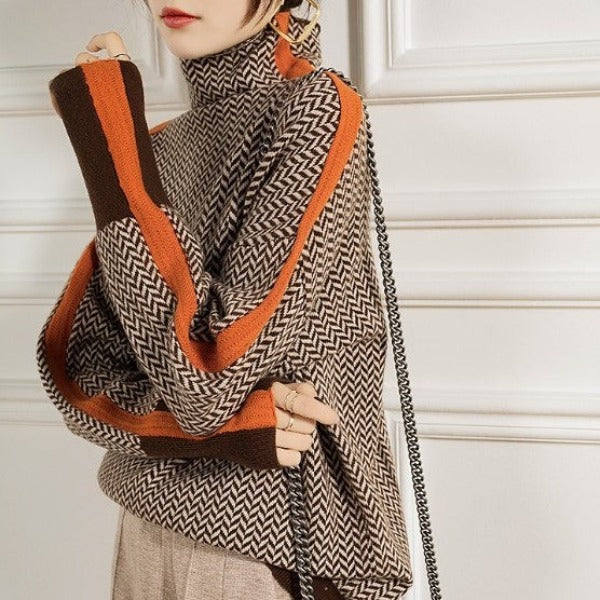 Isabelle's™ | Luxe Herringbone Turtleneck Sweater