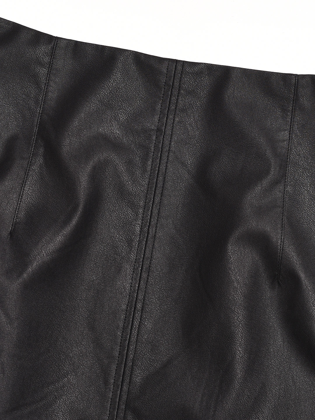 【Final Sale】Aisha Slit Mid-Length PU Leather Skirt