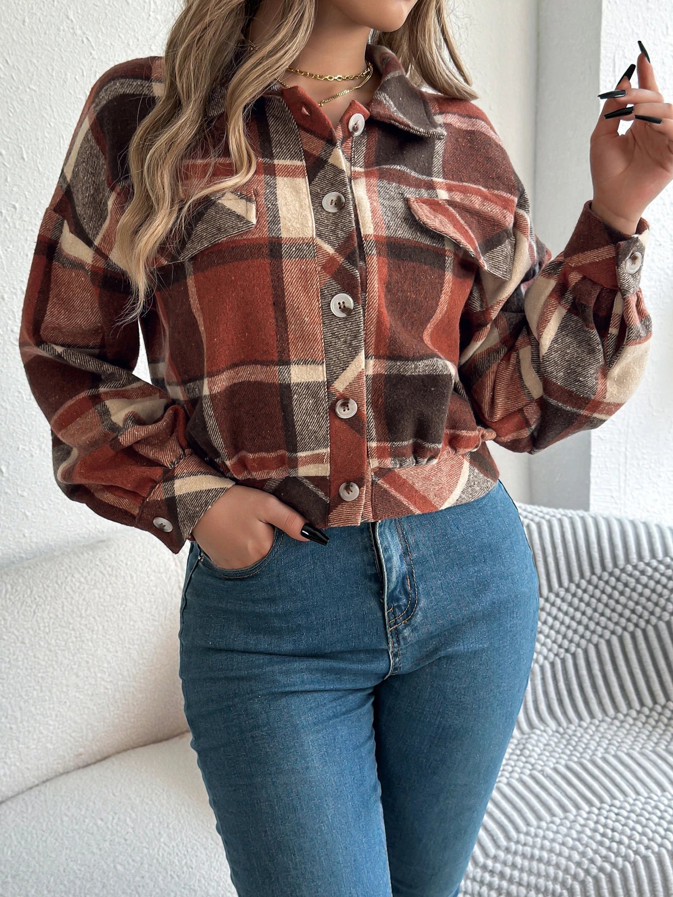 Isabelle's™ | Cropped Plaid Jacket