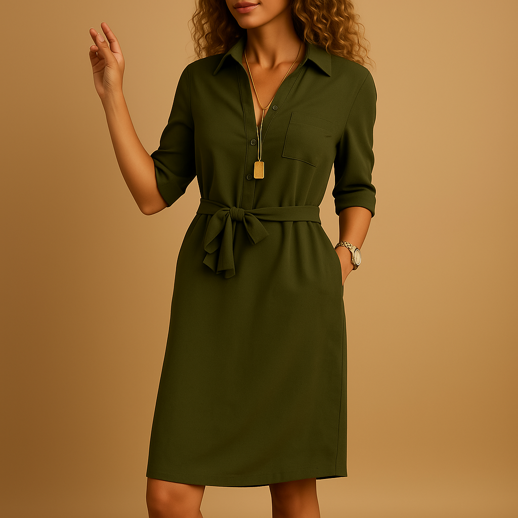 Isabelle's™ | Spring Belted Shirt Dress