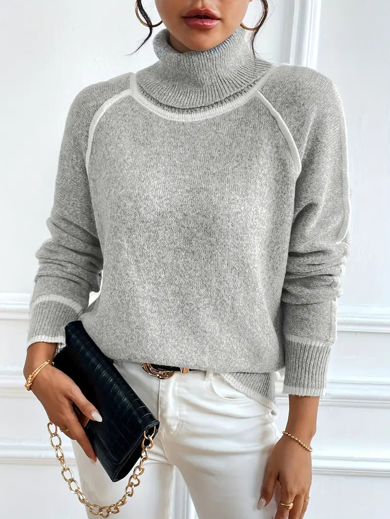 Isabelle's™ | Contrasting Turtle Neck Sweater