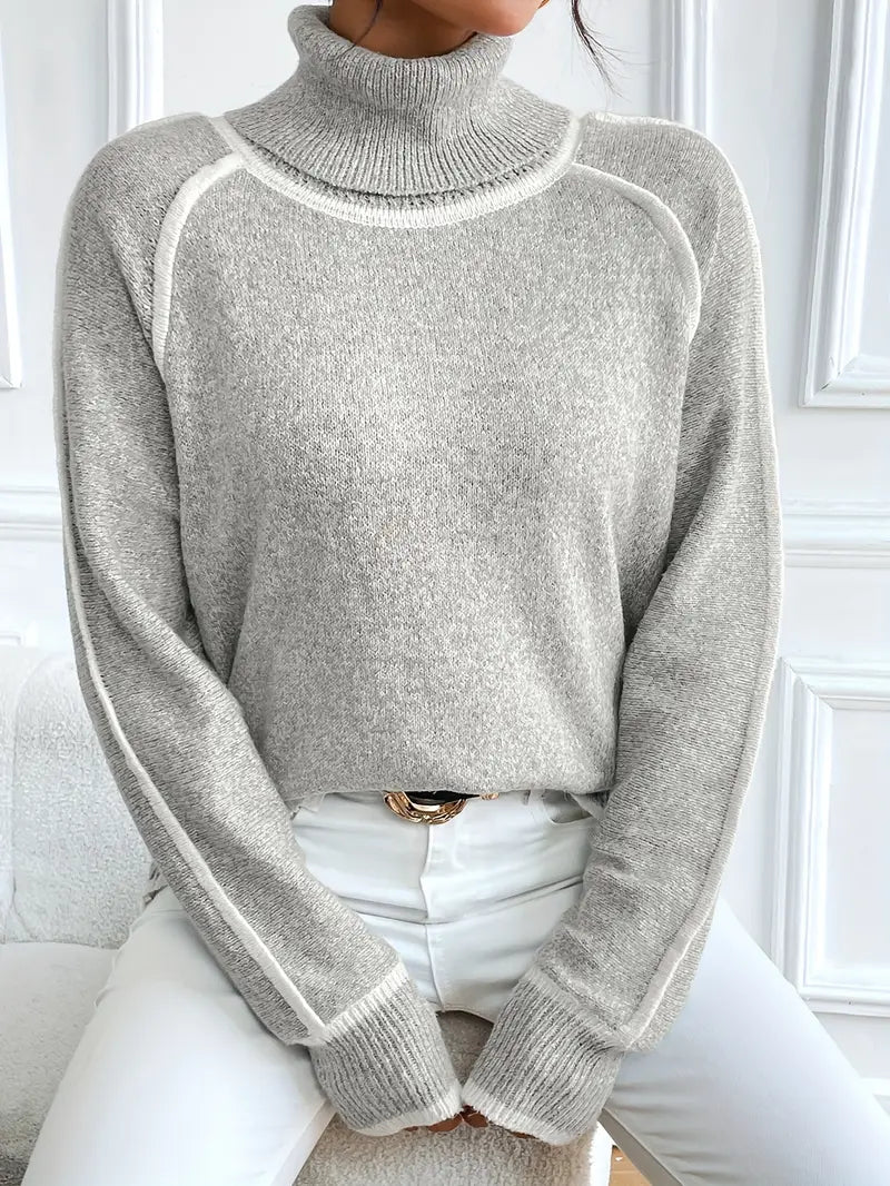 Isabelle's™ | Contrasting Turtle Neck Sweater
