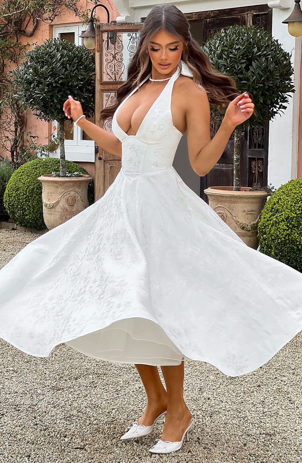 Isabelle's™ | Wedding Guest Halter Midi Dress