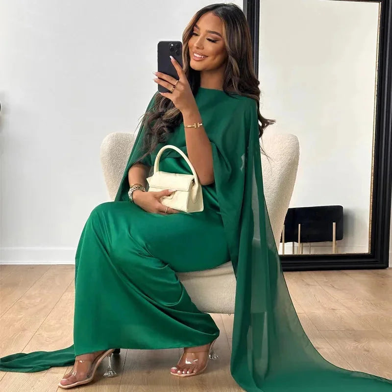 Isabelle's™ | Wedding Guest Cape Maxi Dress