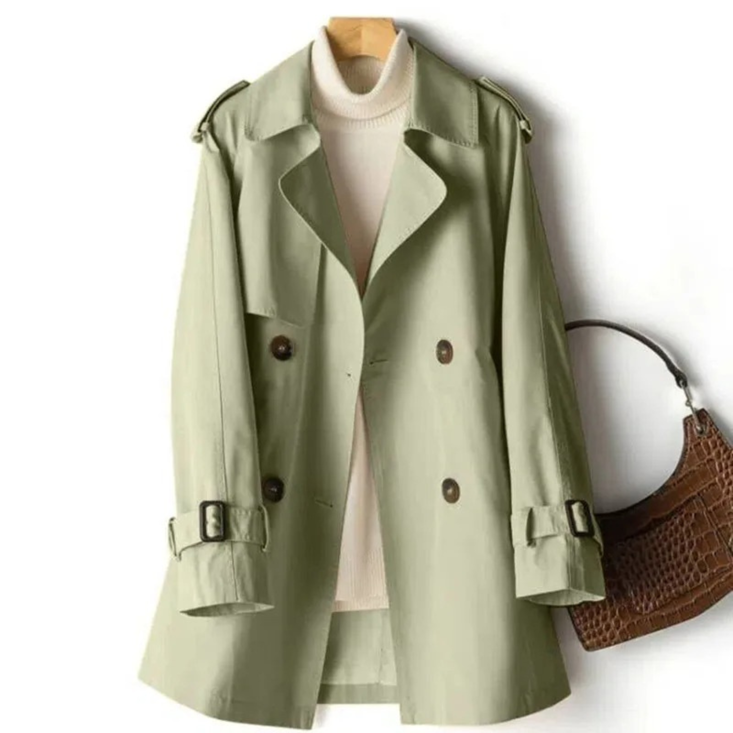 Isabelle's™ | Fashionable Belted Double-Breasted Coat