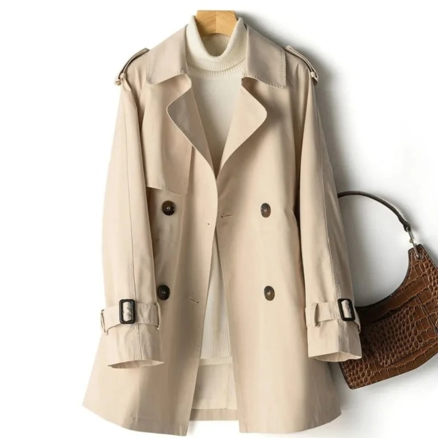 Isabelle's™ | Fashionable Belted Double-Breasted Coat