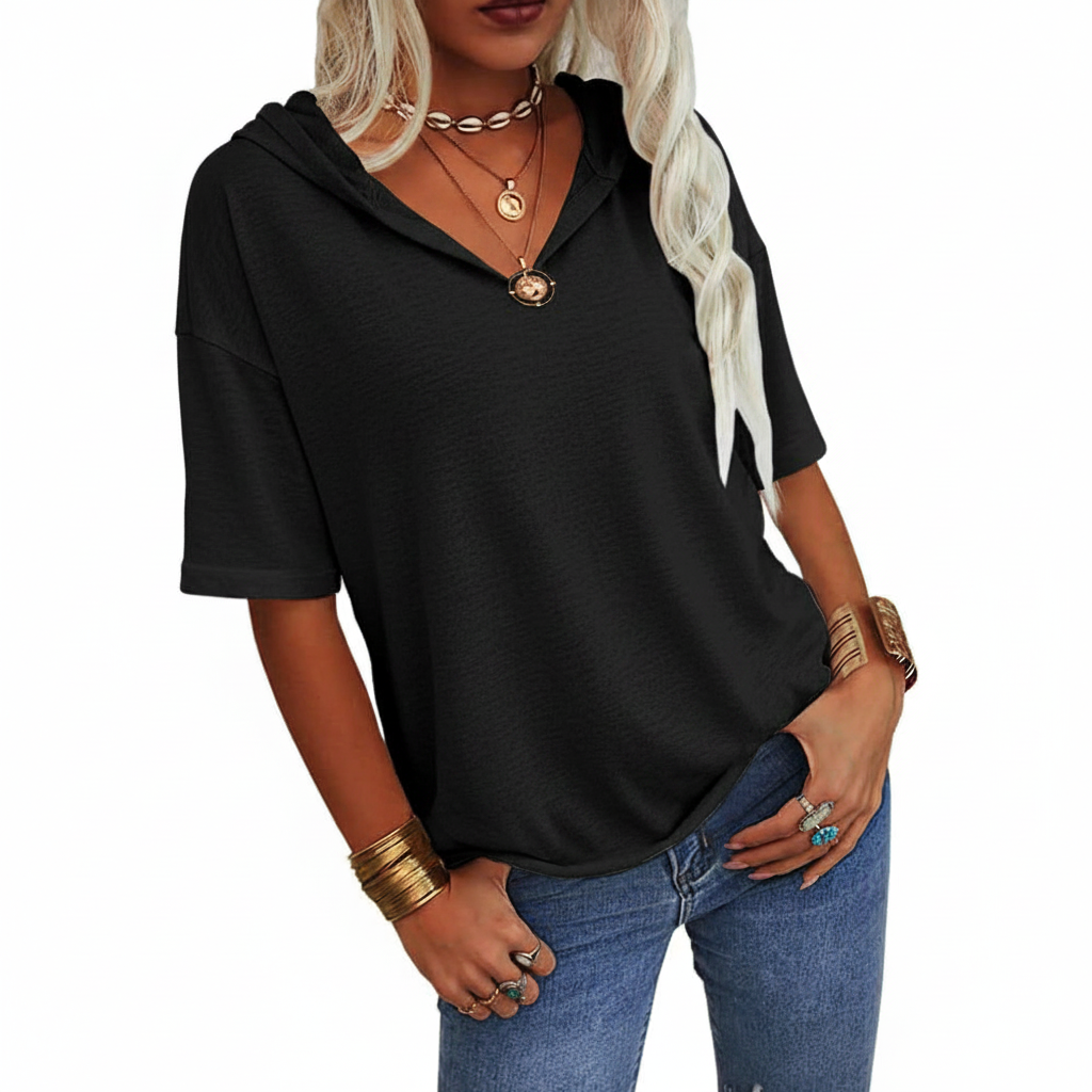 Isabelle's™ | Casual Solid V-Neck T-Shirt