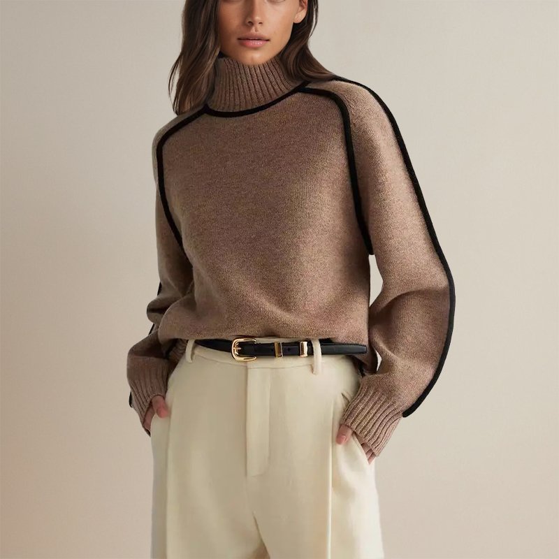 Isabelle's™ | Winter Color Block Turtleneck Sweater