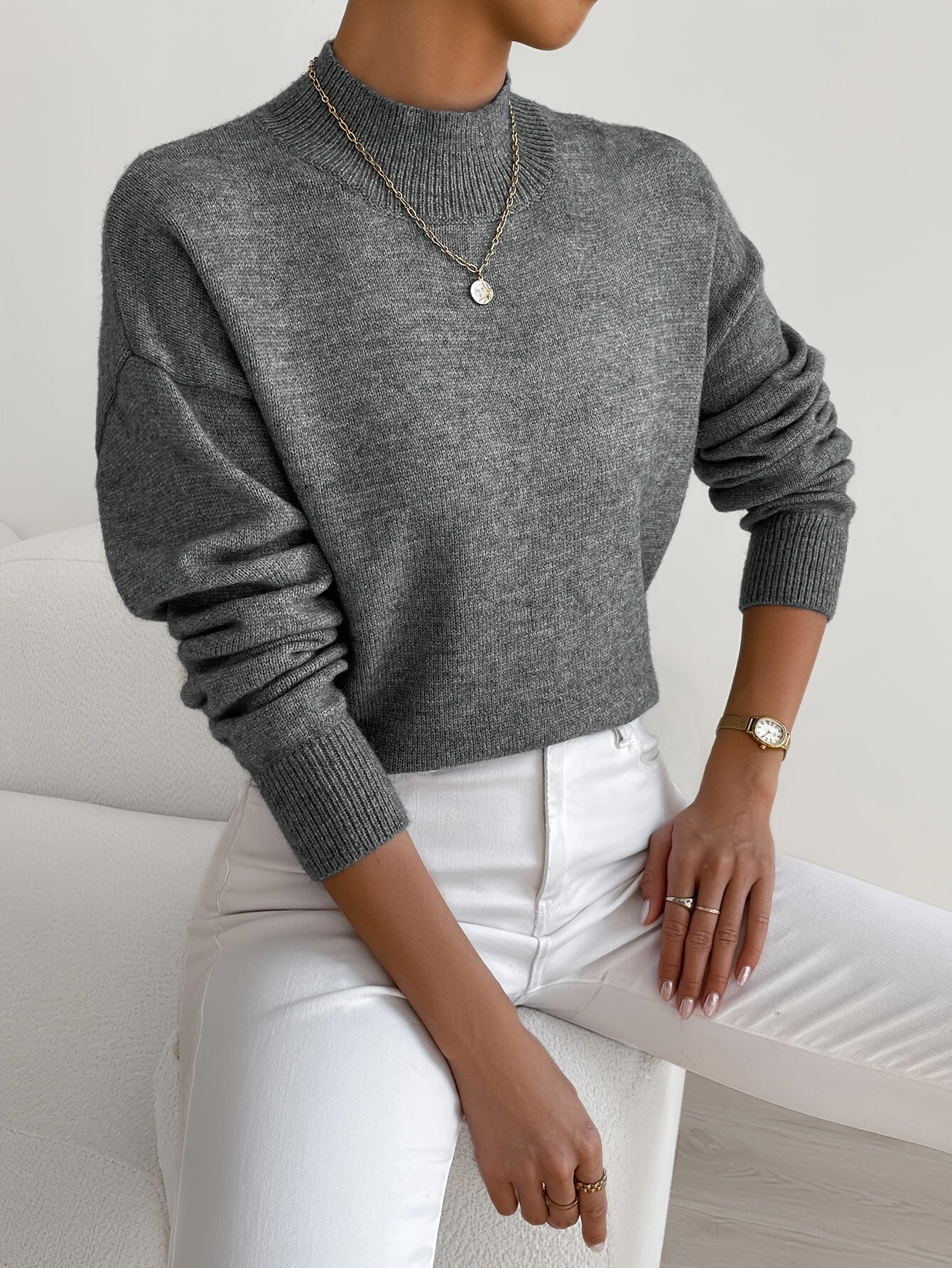 Isabelle's™ | Spring Comfortable Mock Neck Sweater