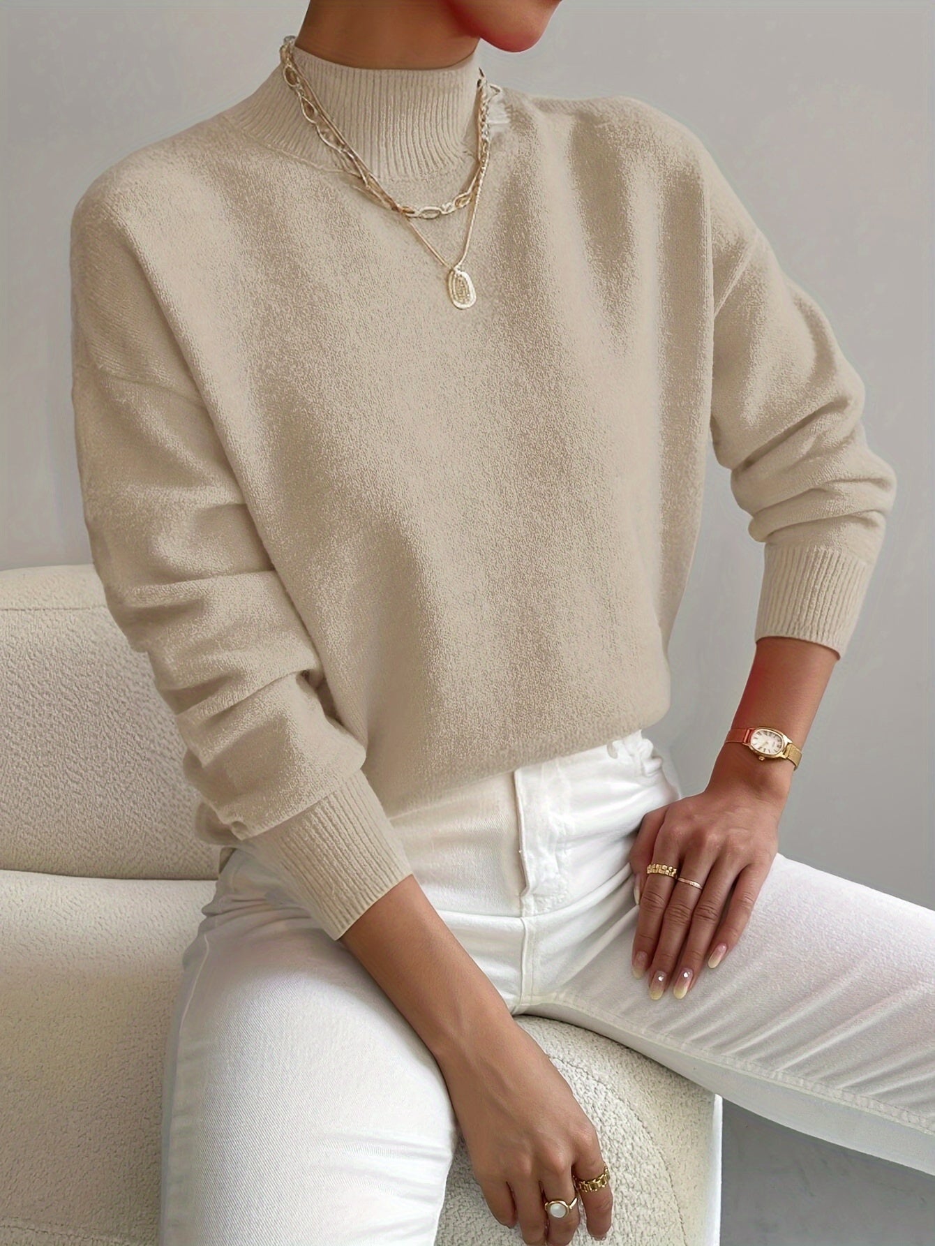 Isabelle's™ | Spring Comfortable Mock Neck Sweater
