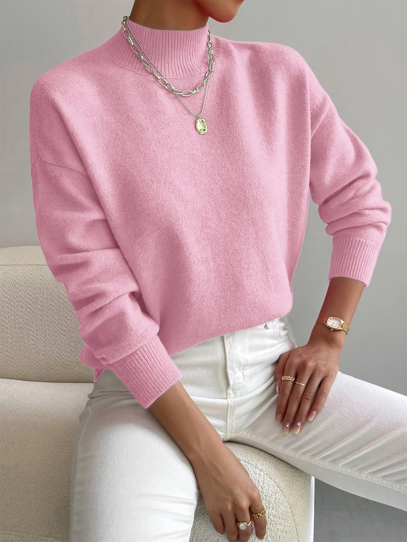 Isabelle's™ | Spring Comfortable Mock Neck Sweater