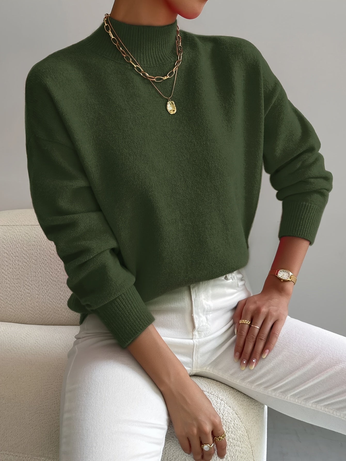 Isabelle's™ | Spring Comfortable Mock Neck Sweater