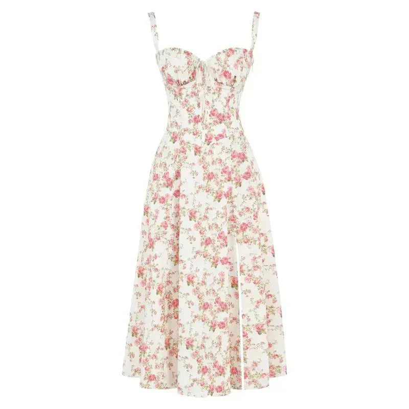Isabelle's™ | Floral Chic Corset Midi Dress