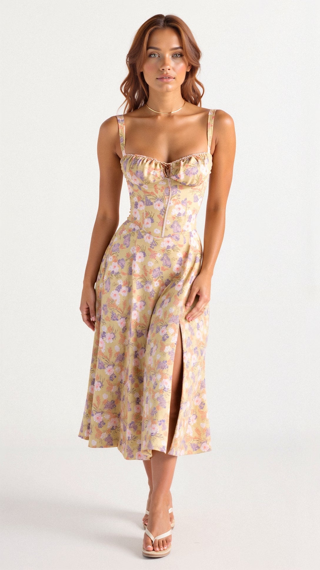 Isabelle's™ | Floral Chic Corset Midi Dress