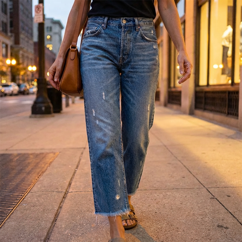 Isabelle's™ | Retro Cropped Straight Jeans