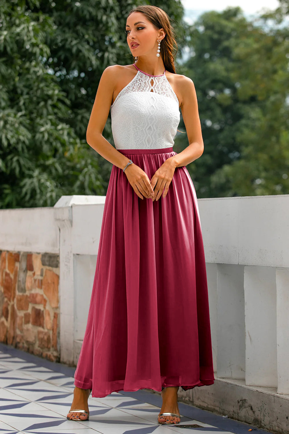 Isabelle's™ | Wedding Guest Halter Maxi Dress