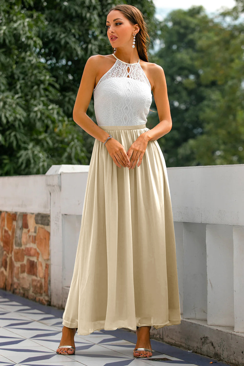 Isabelle's™ | Wedding Guest Halter Maxi Dress