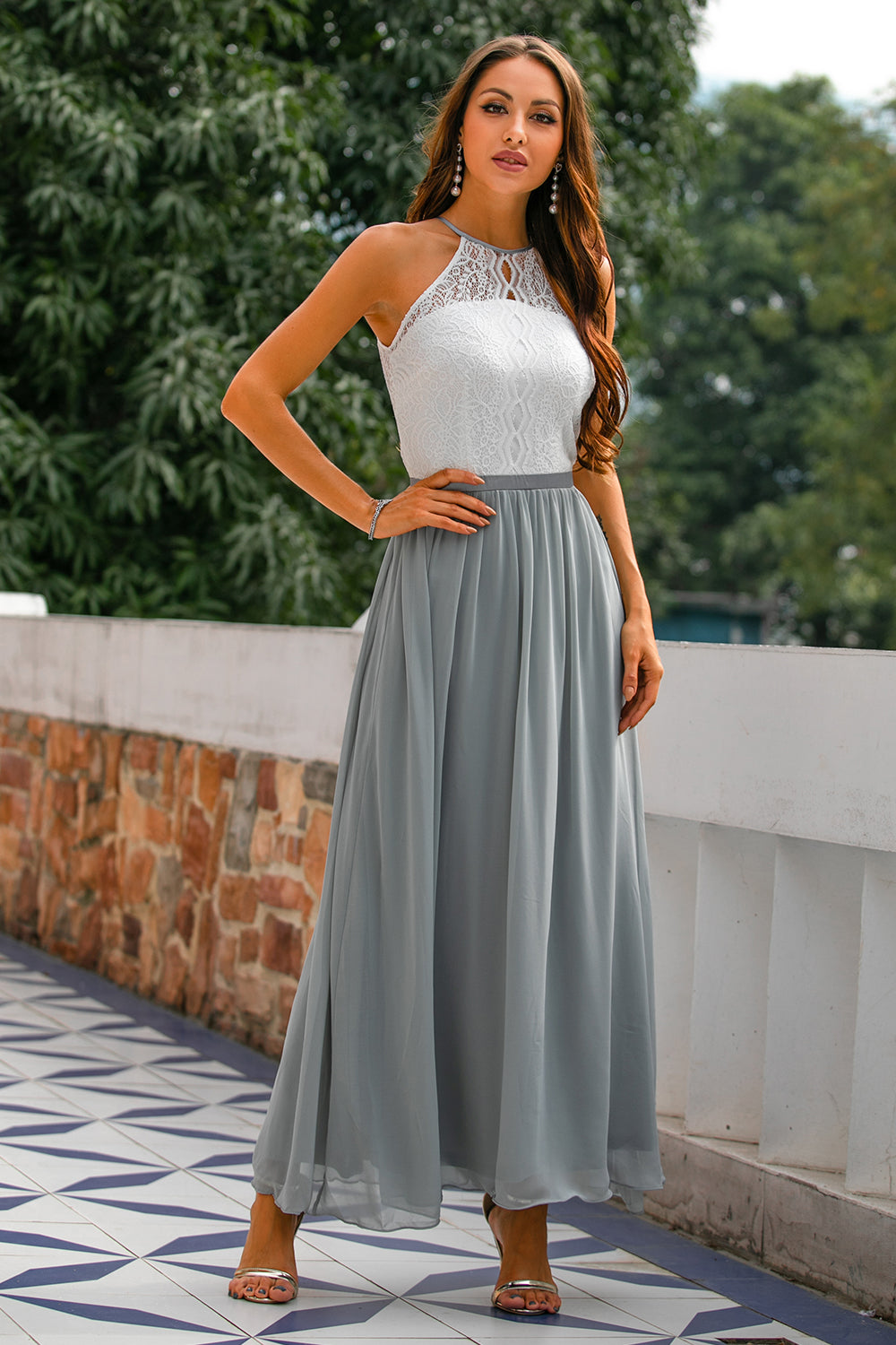 Isabelle's™ | Wedding Guest Halter Maxi Dress