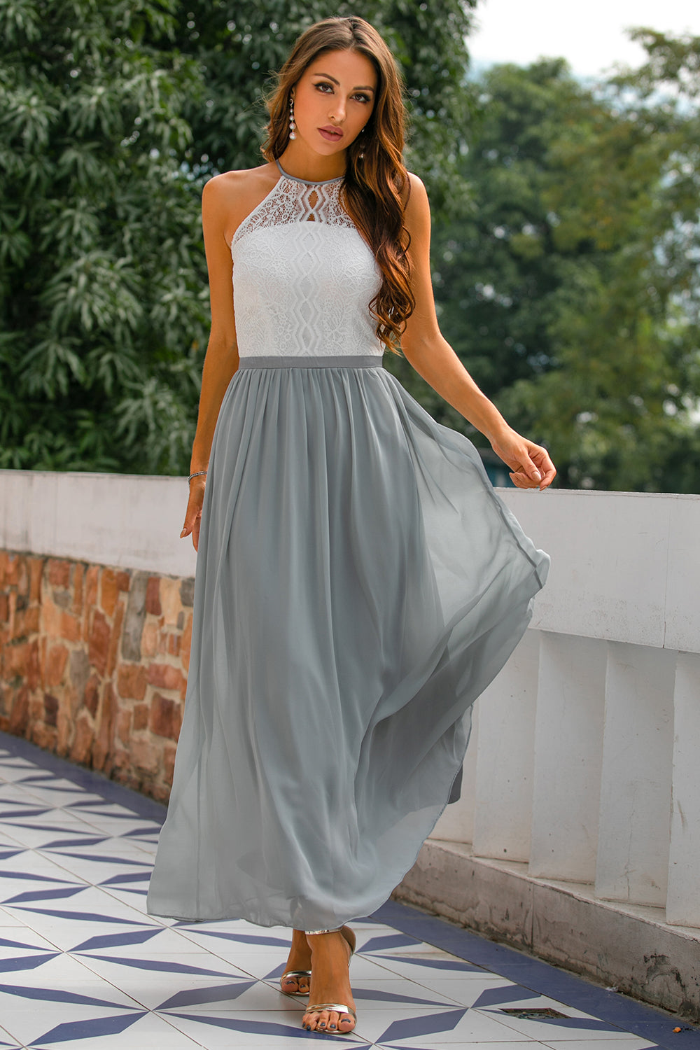 Isabelle's™ | Wedding Guest Halter Maxi Dress