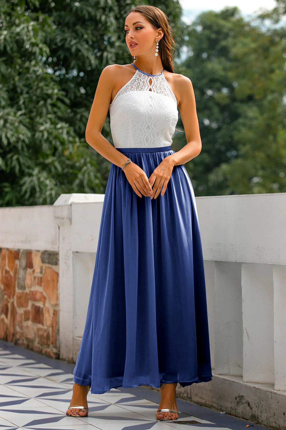 Isabelle's™ | Wedding Guest Halter Maxi Dress