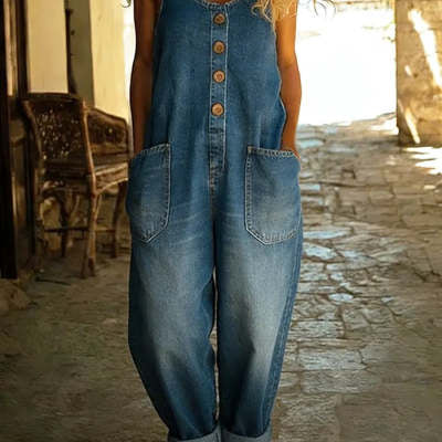 Vintage Washed Denim Overalls
