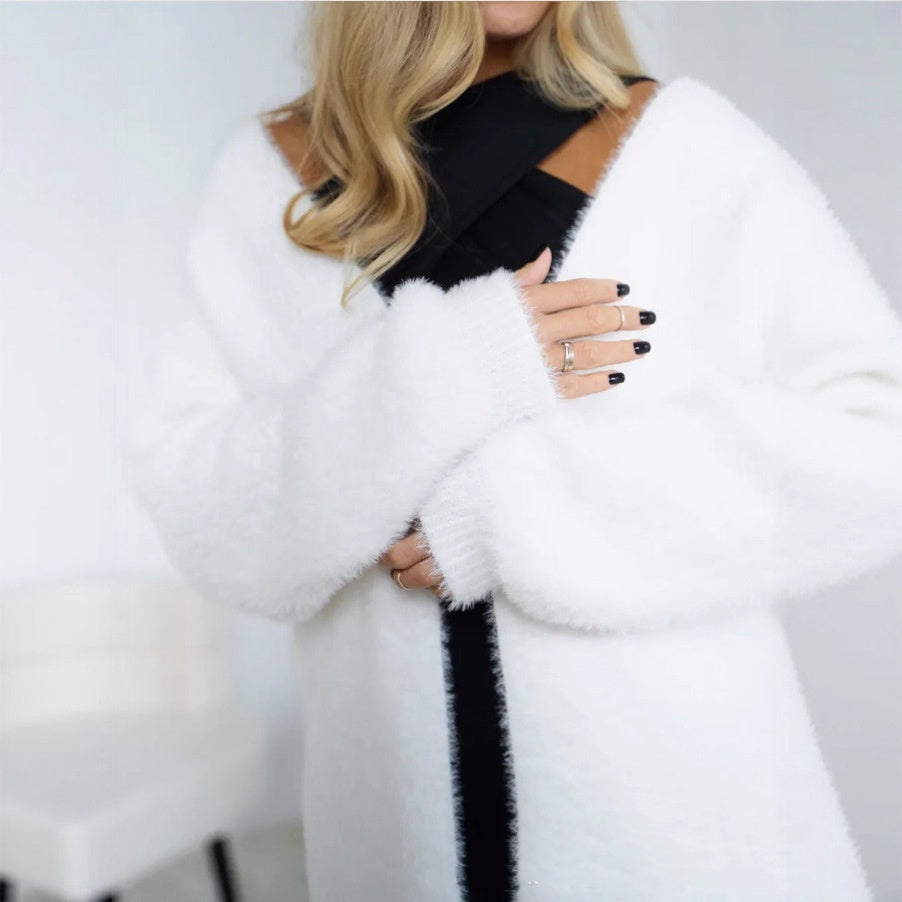 Long Knitted Cardigan Coat For Women