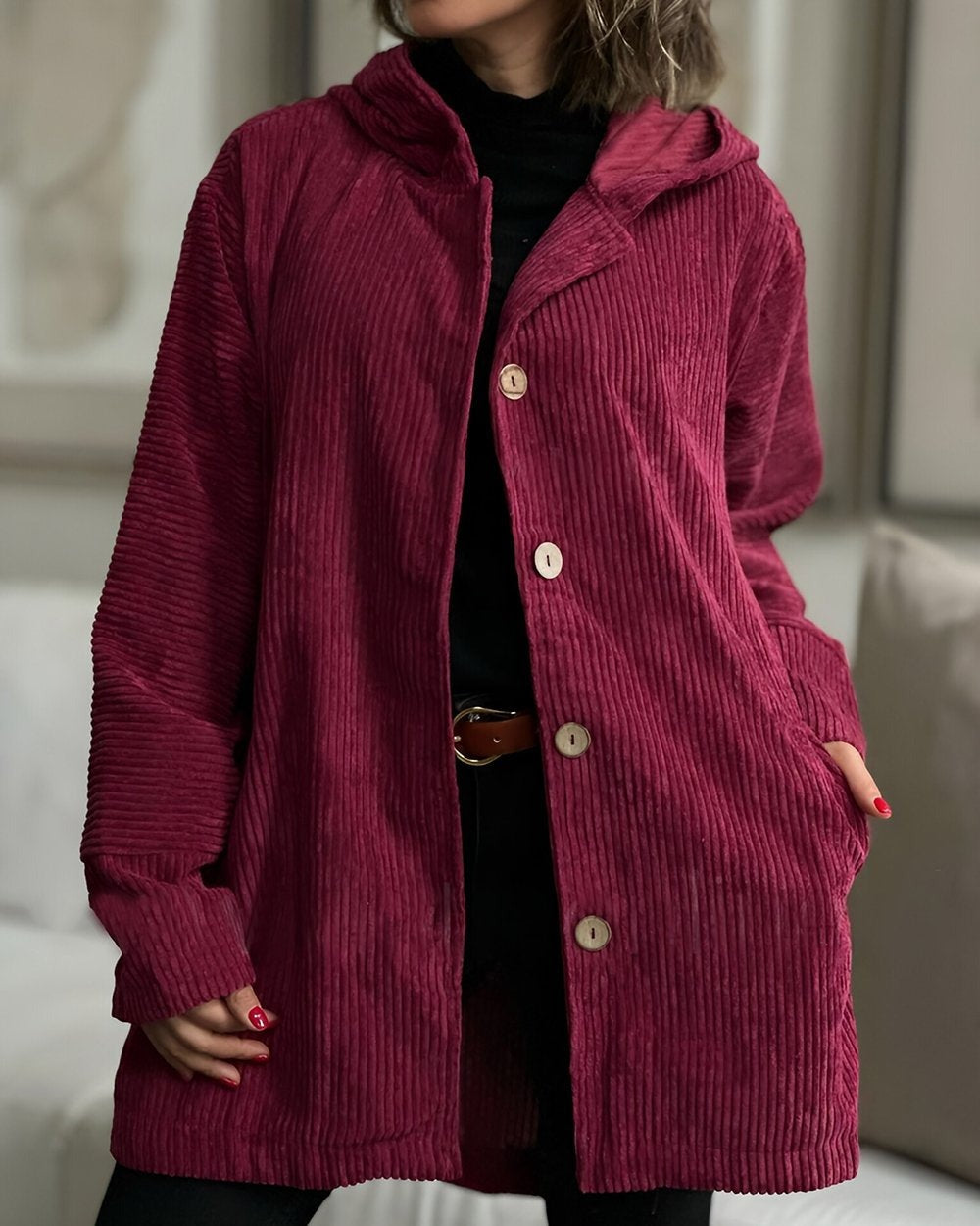 Isabelle's™ | Cozy Corduroy Hooded Jacket